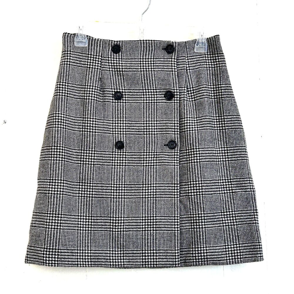 Vintage Breeches Houndstooth Lambswool Mini Skirt Size 10 Gray White Black Skirt